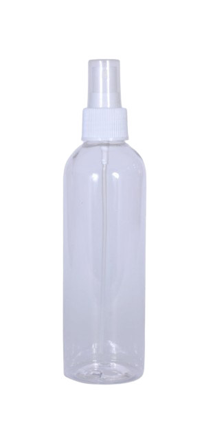 Envases cosméticos Botella PET transparente cilíndrica